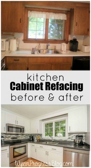 Kitchen Cabinet Refacing Before and After