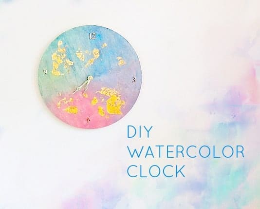 This DIY watercolor clock is a colorful craft that adds a bright touch to your home!