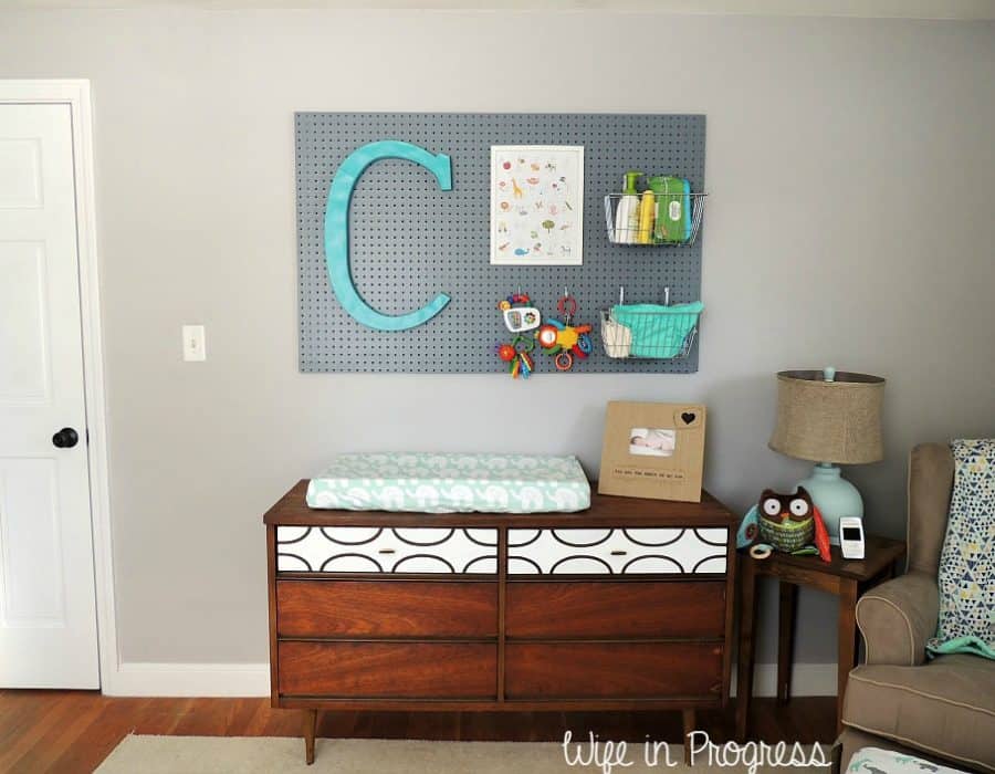 Baby Boy Nursery Pegboard