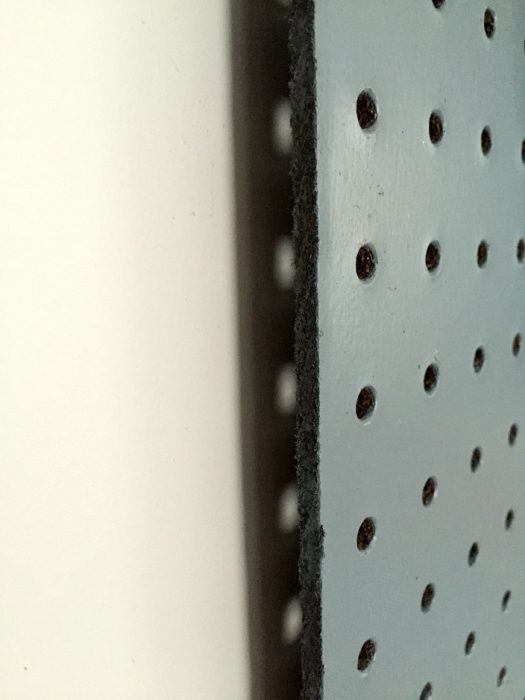 Pegboard on wall