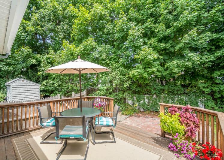 Every space gets staged to sell, including the patio and deck 