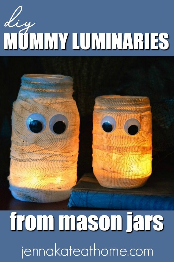 DIY Halloween Mason Jar Mummy Luminary