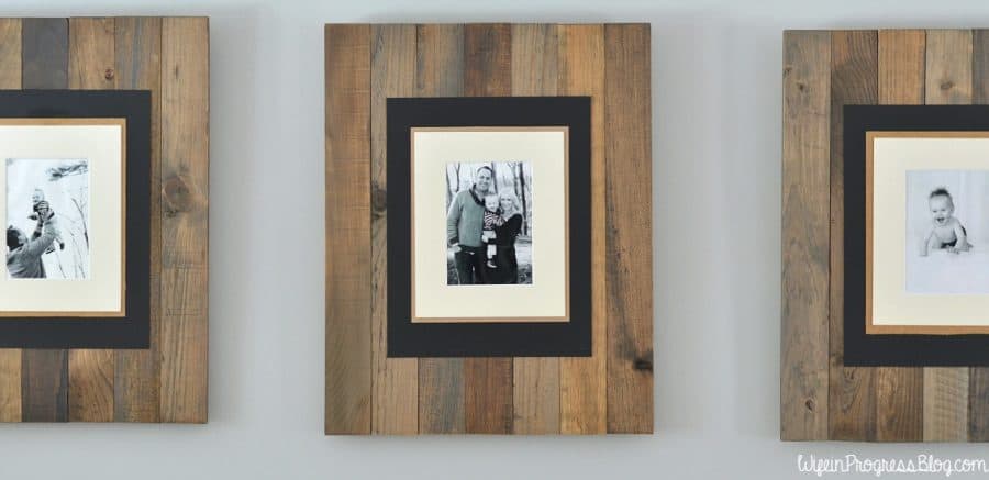 These DIY picture frames are simple to make with wood, cardboard and some stain