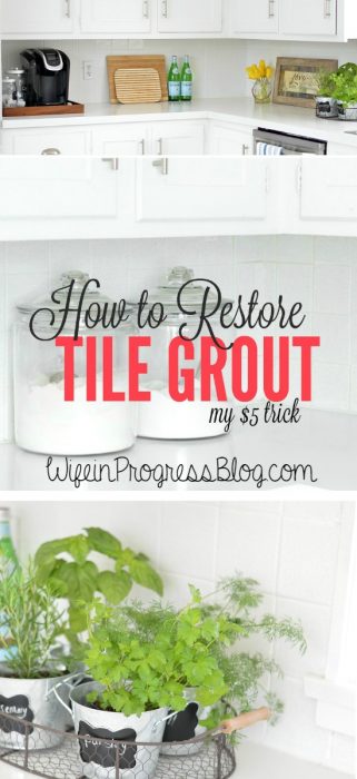 You have to pin this!! How to Restore Grout To Bright White Again For Only $5!