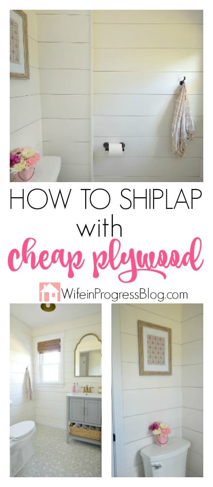 It's easy to get the shiplap look for less using inexpensive luan plywood from the hardware store. This tutorial shows you the process from start to finish.