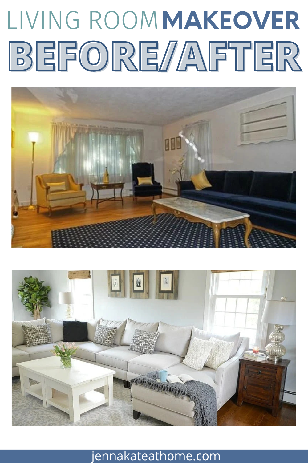 Living room makeover before and afters