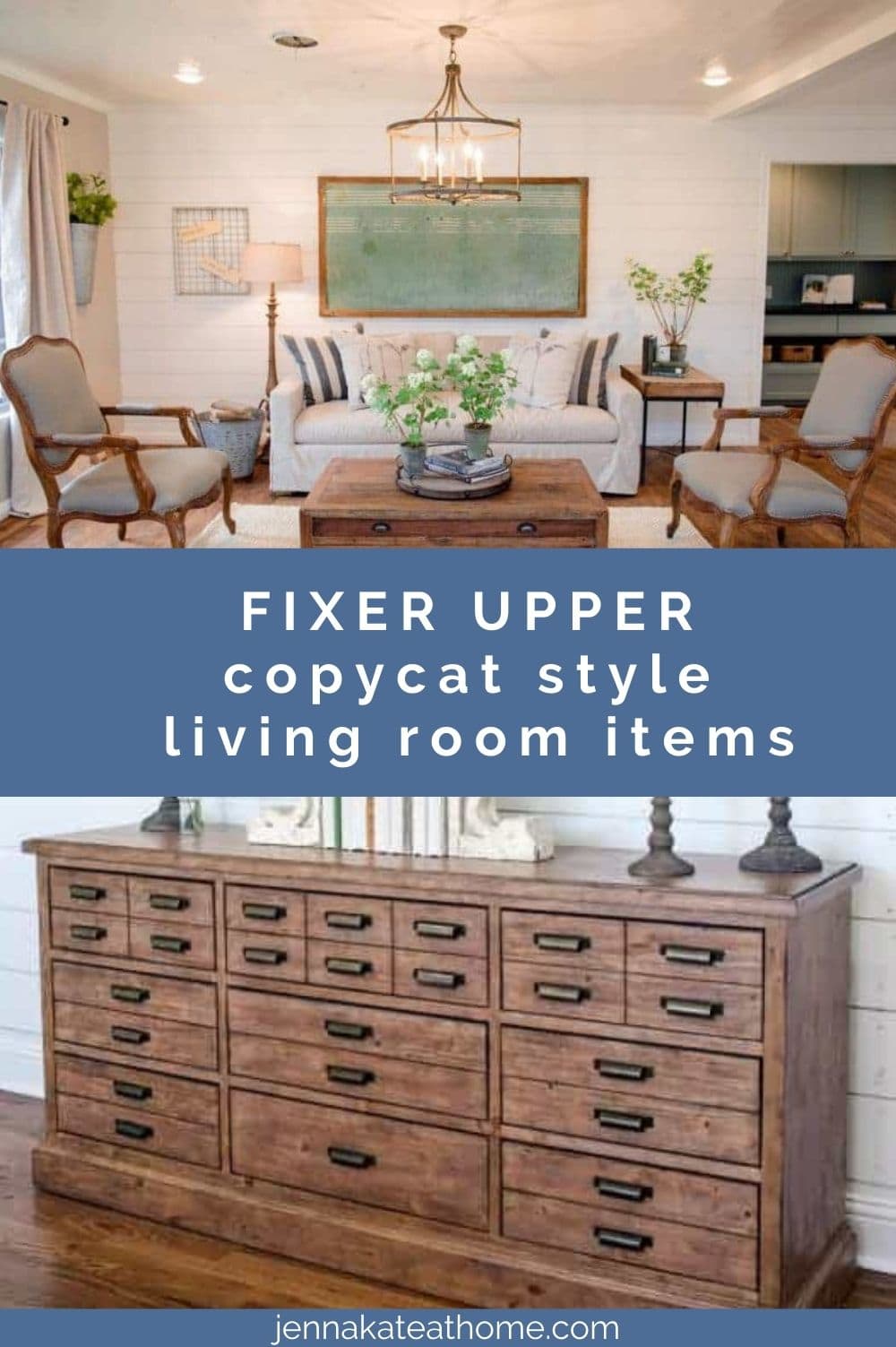 fixer upper style copycat living room