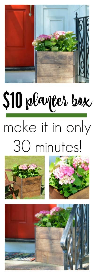 Make this DIY Wood Planter Box for only $10 and in only 30 minutes! Easiest project ever!