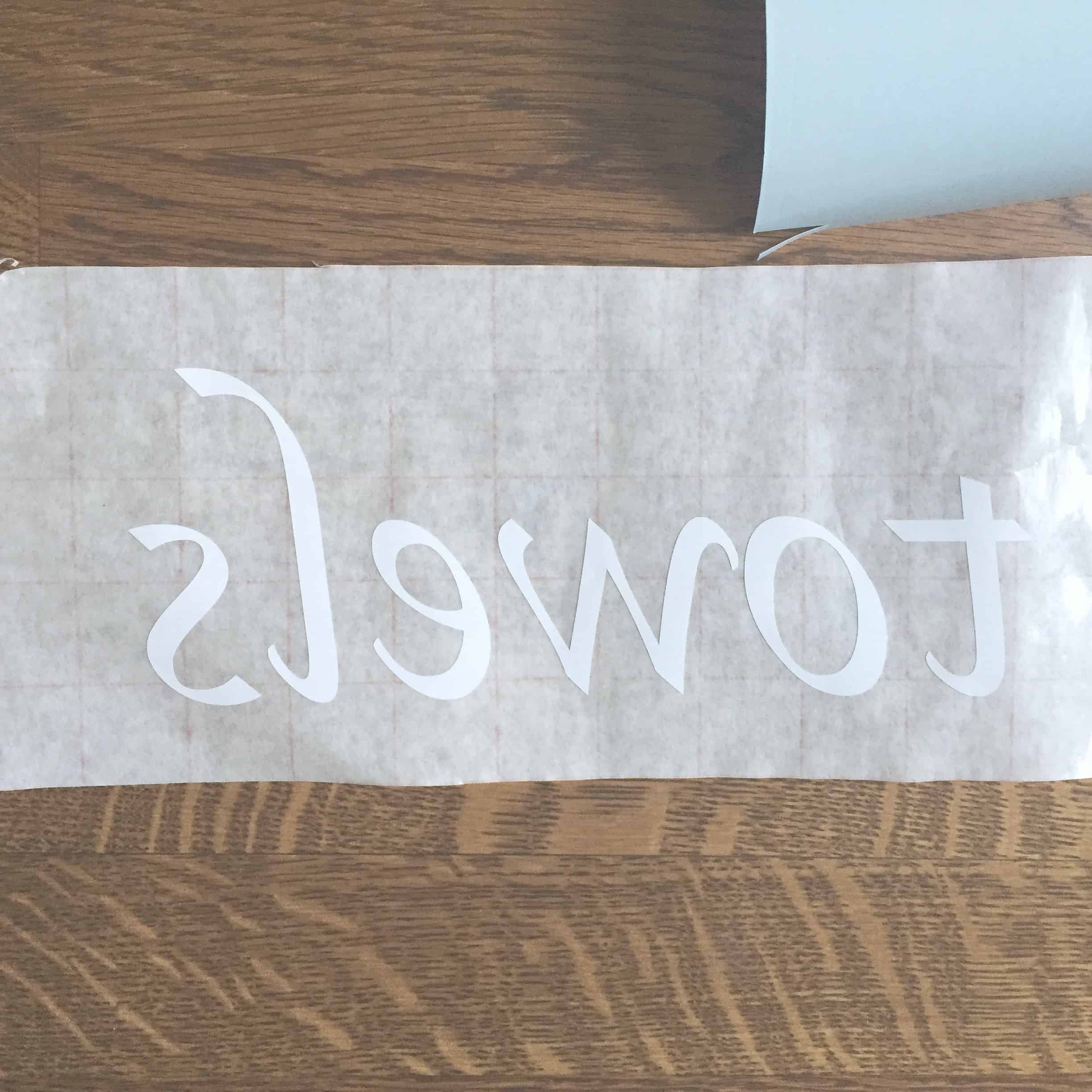 Transferring vinyl lettering to sticky transfer paper
