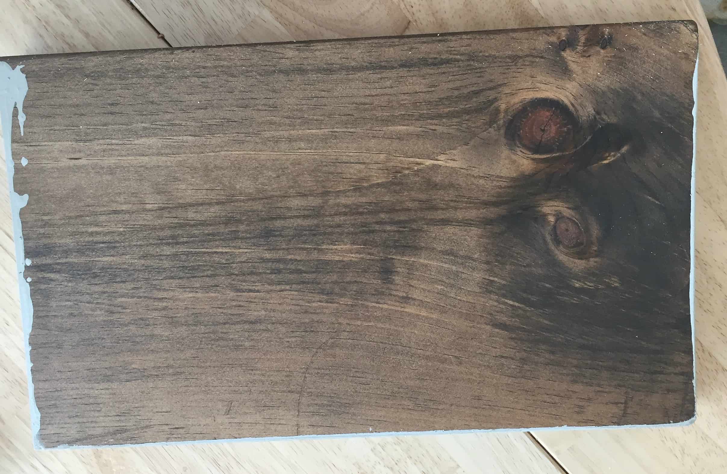 Stained wood for DIY towel hook rack