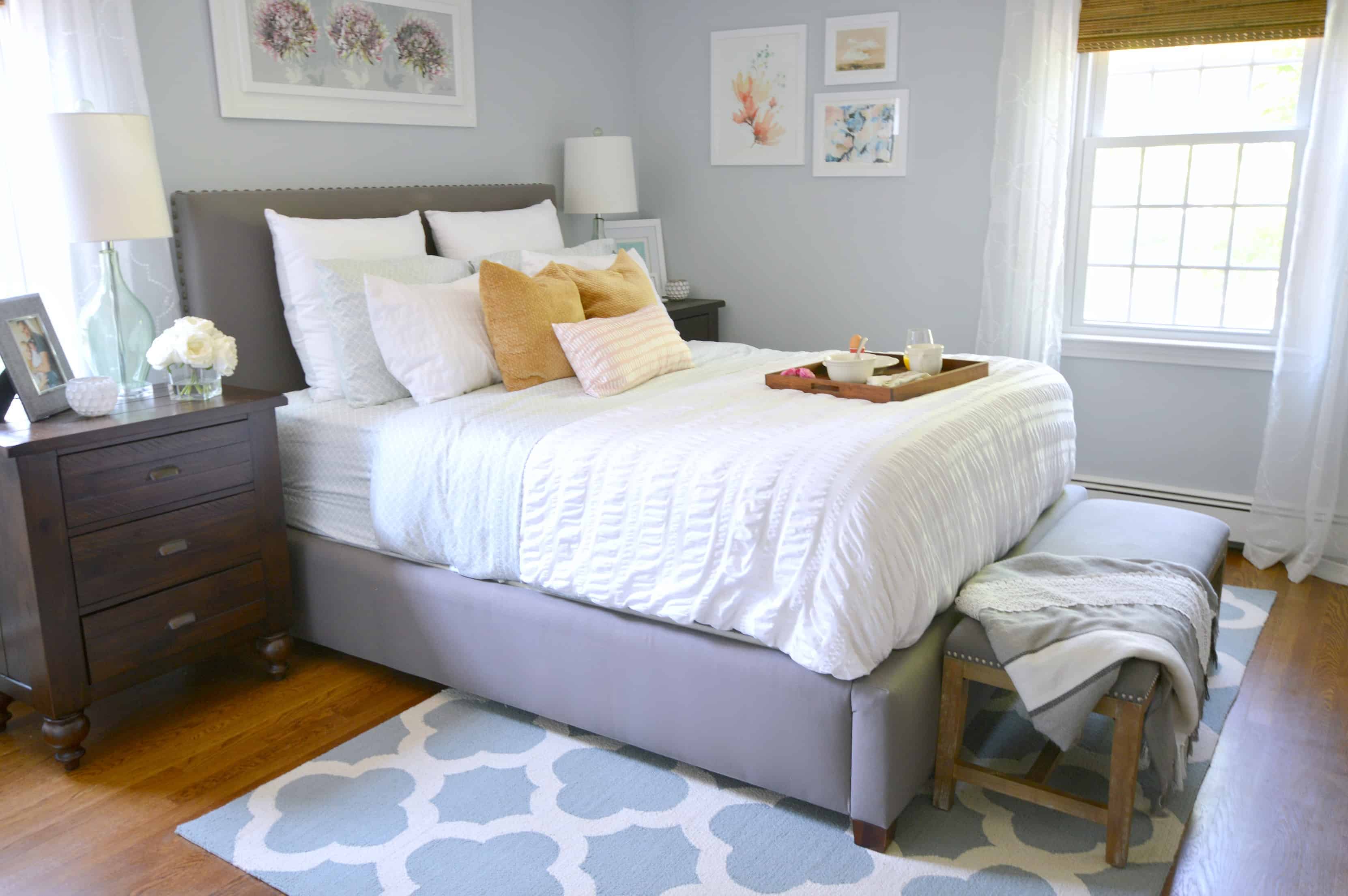 Light French Gray looks very blue in this west facing bedroom