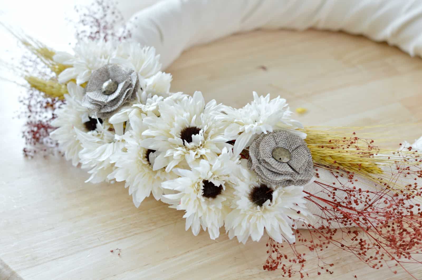 fill in all the gaps with faux flowers