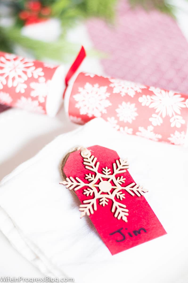 Gift tags for names - Christmas table decorations and other ideas 