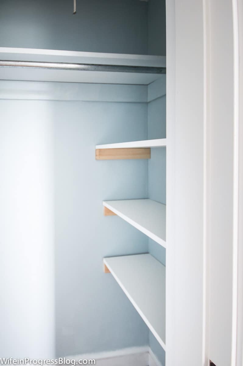 A clever DIY storage idea to utilize wasted space in a closet