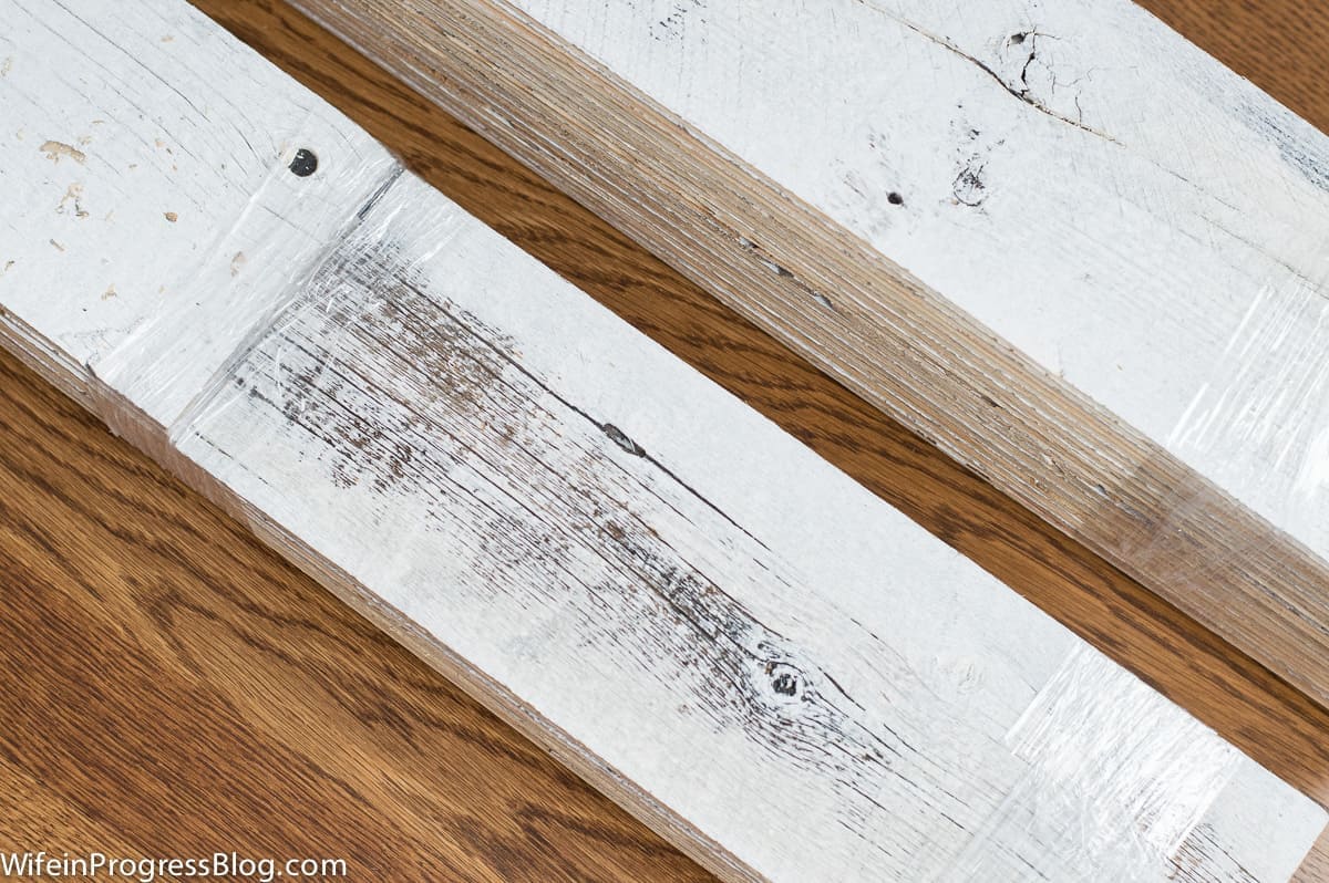 Stikwood planks, weathered wood white