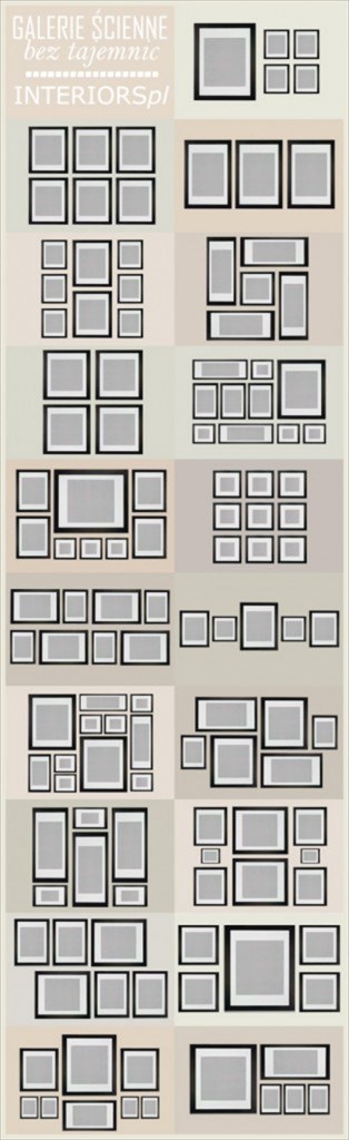 Various shapes and layouts for arranging artwork
