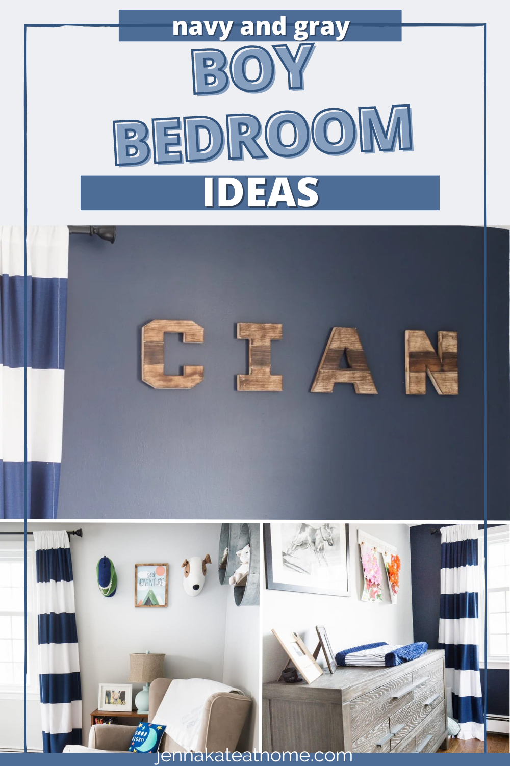 Navy and gray boy bedroom ideas