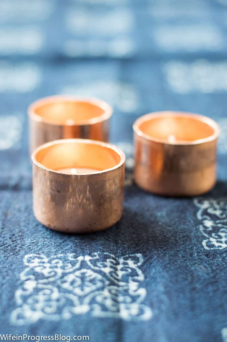 DIY copper candle holders | easy tealight holders | copper crafts