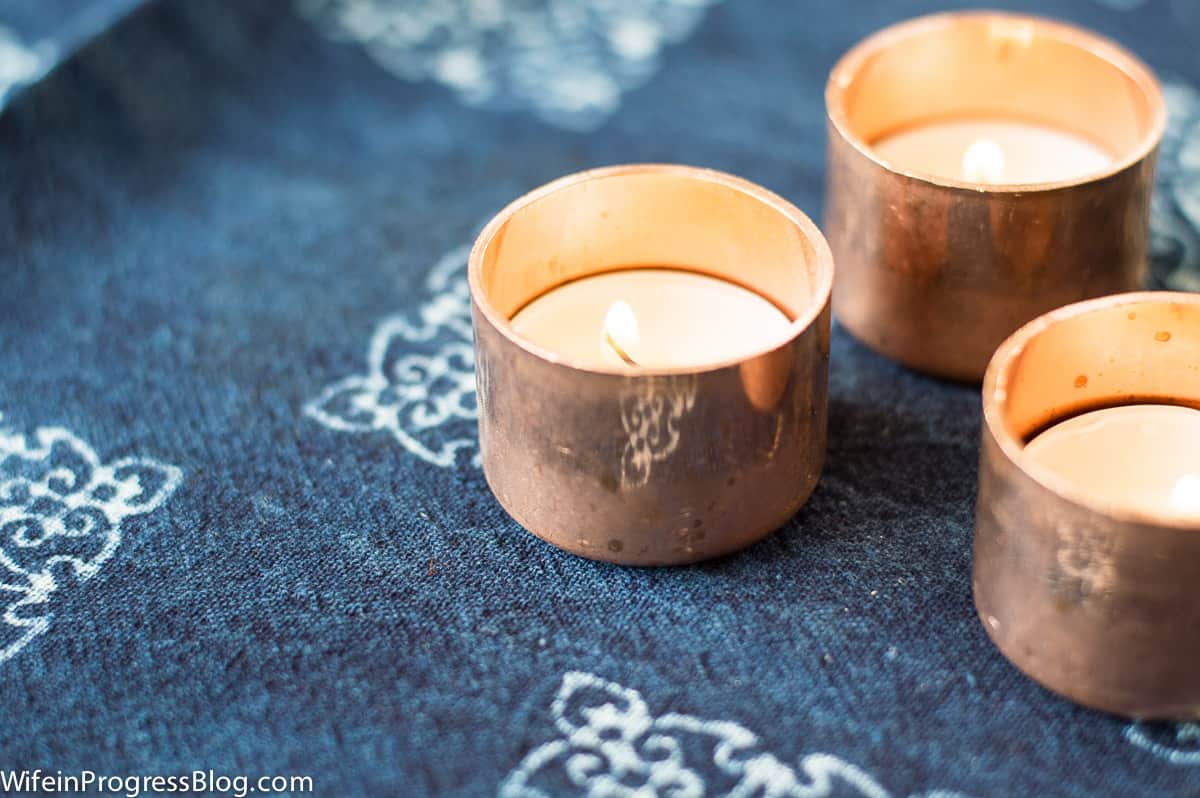 copper tea lights