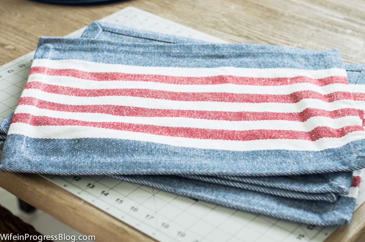 Red, white and blue striped patriotic placemats