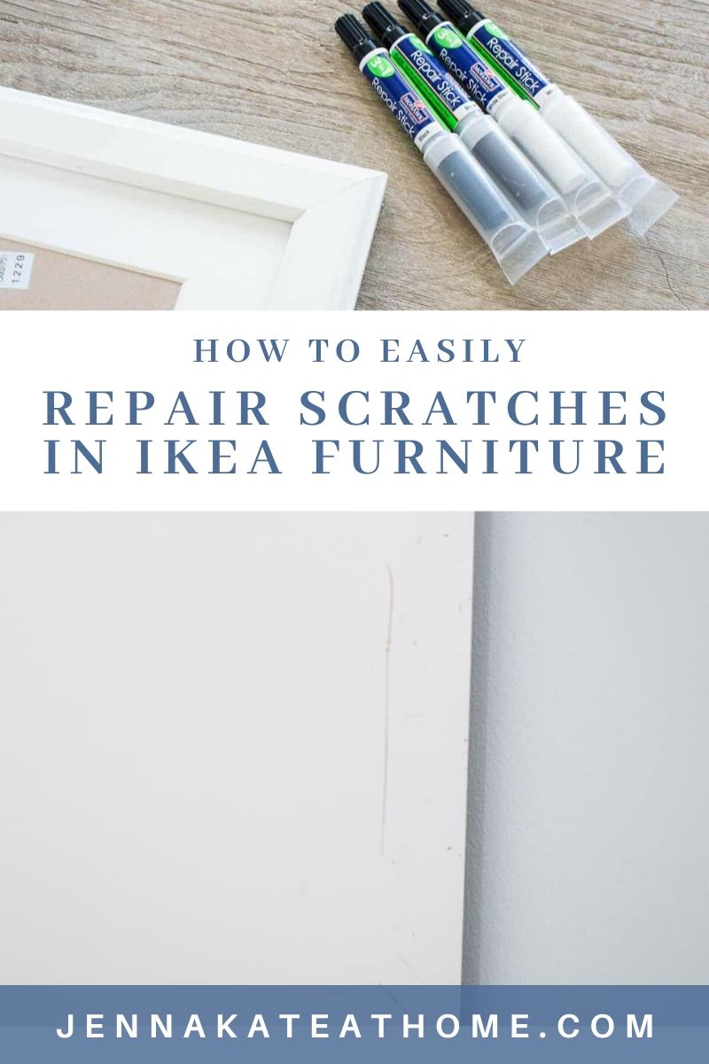 how to quickly an easily repair scratches in Ikea furniture - this is such a great little product to have on hand and it works great!