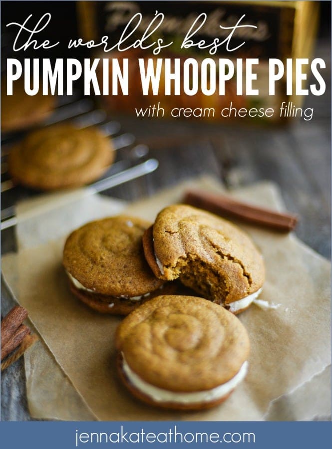 These Pumpkin Whoopie Pies with Cream Cheese Filling are the perfect fall dessert. They're easy to make and have all those warming flavors you crave in autumn.