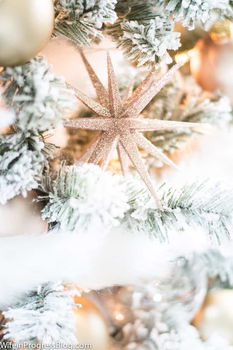 Blush pink Christmas tree ornaments