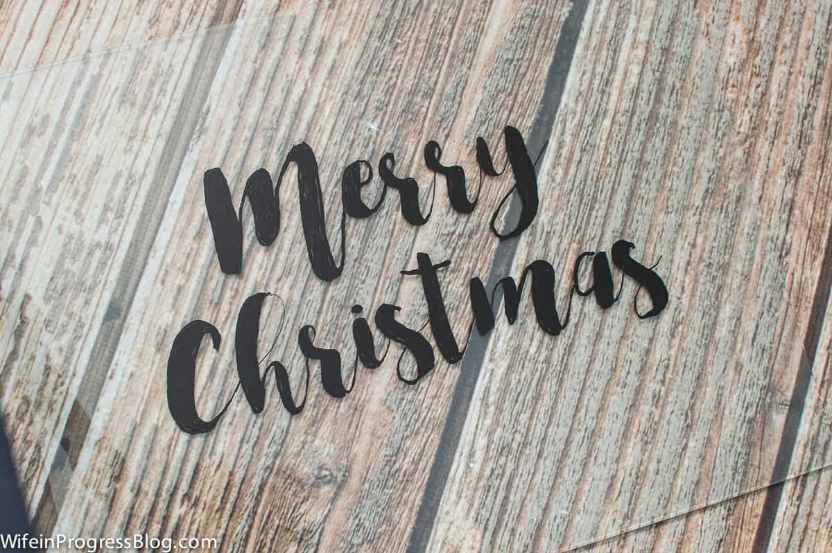 Write on glass and frame it for easy farmhouse style Christmas decor