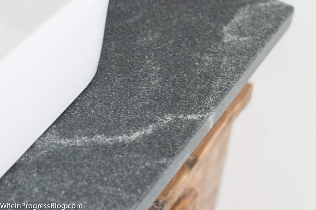 Honed granite is not polished like traditional granite. It is left with a low sheen for a softer, more casual look.
