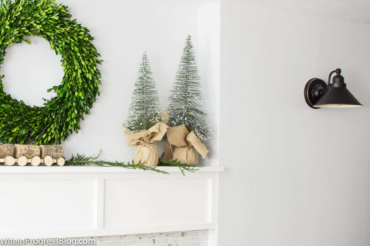 Burlap bristle brush trees for the perfect farmhouse Christmas touch