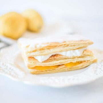 If you have extra lemons and want to make a sweet treat, these lemon curd napoleons with puff pastry and freshly whipped cream are simple to make