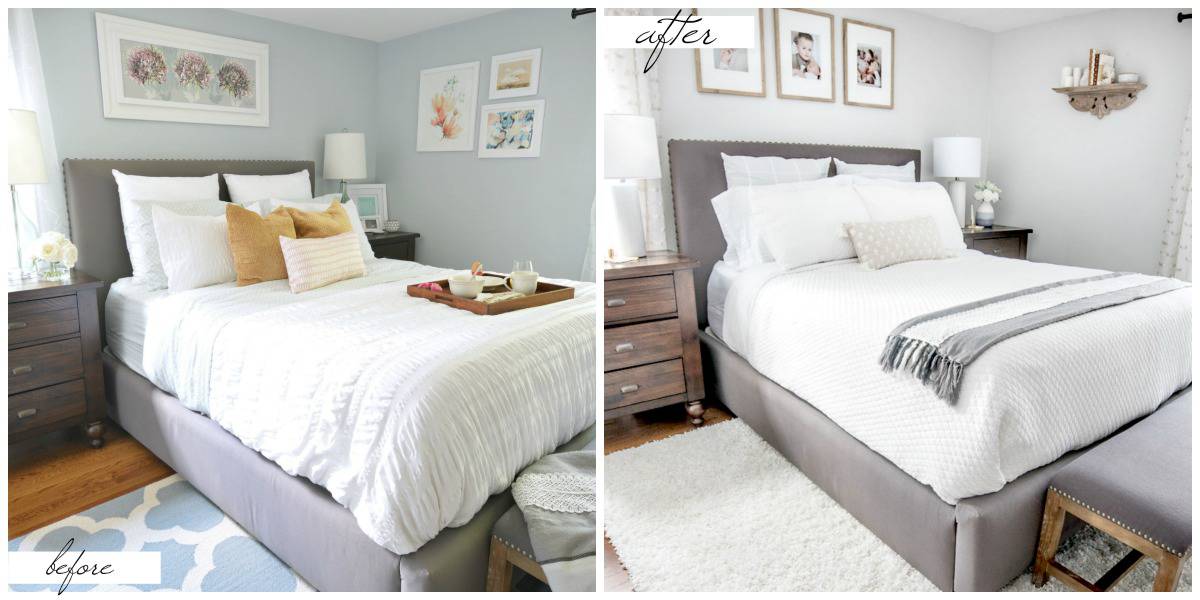 Small master bedroom makeover before and after