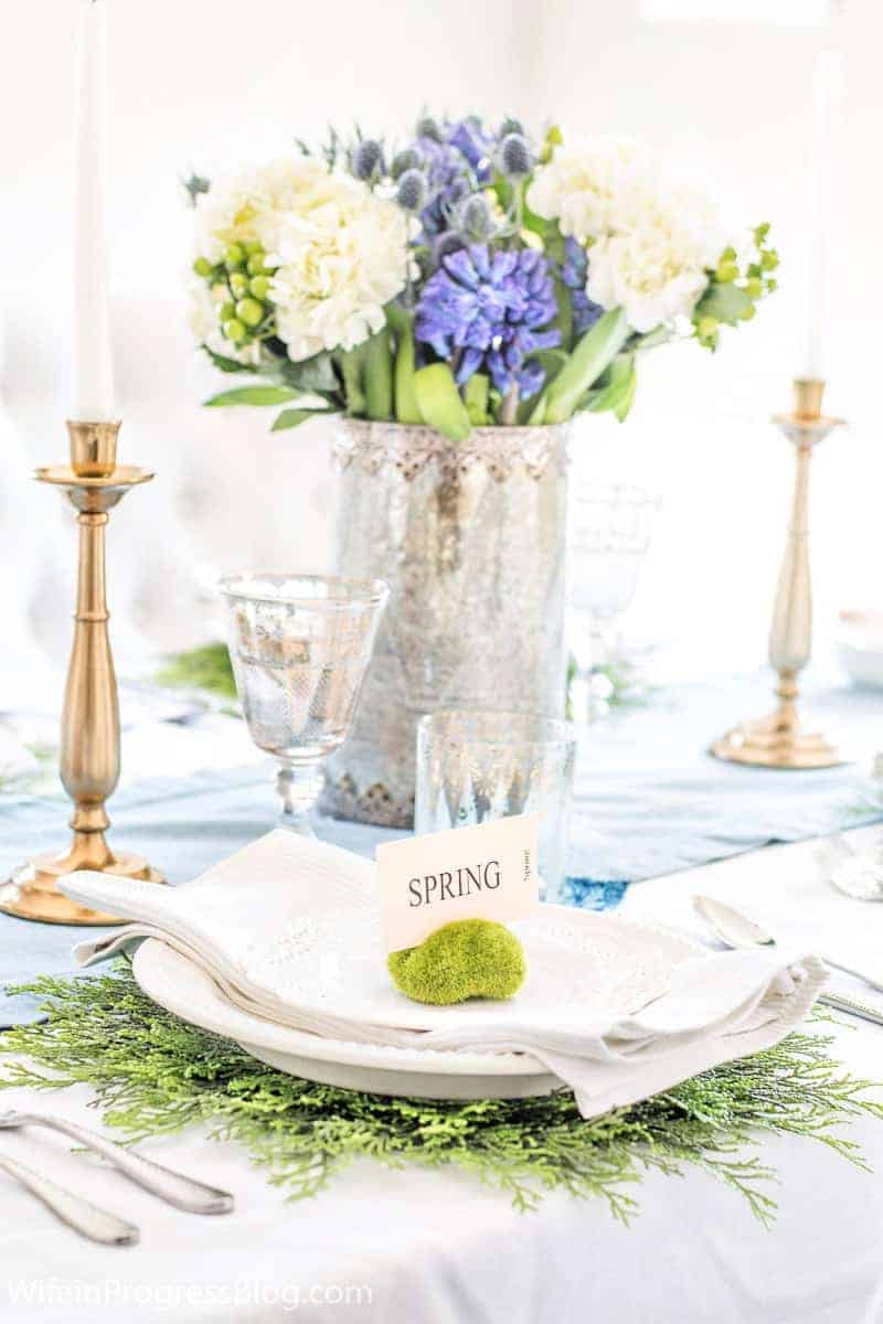 Simple spring DIY table setting