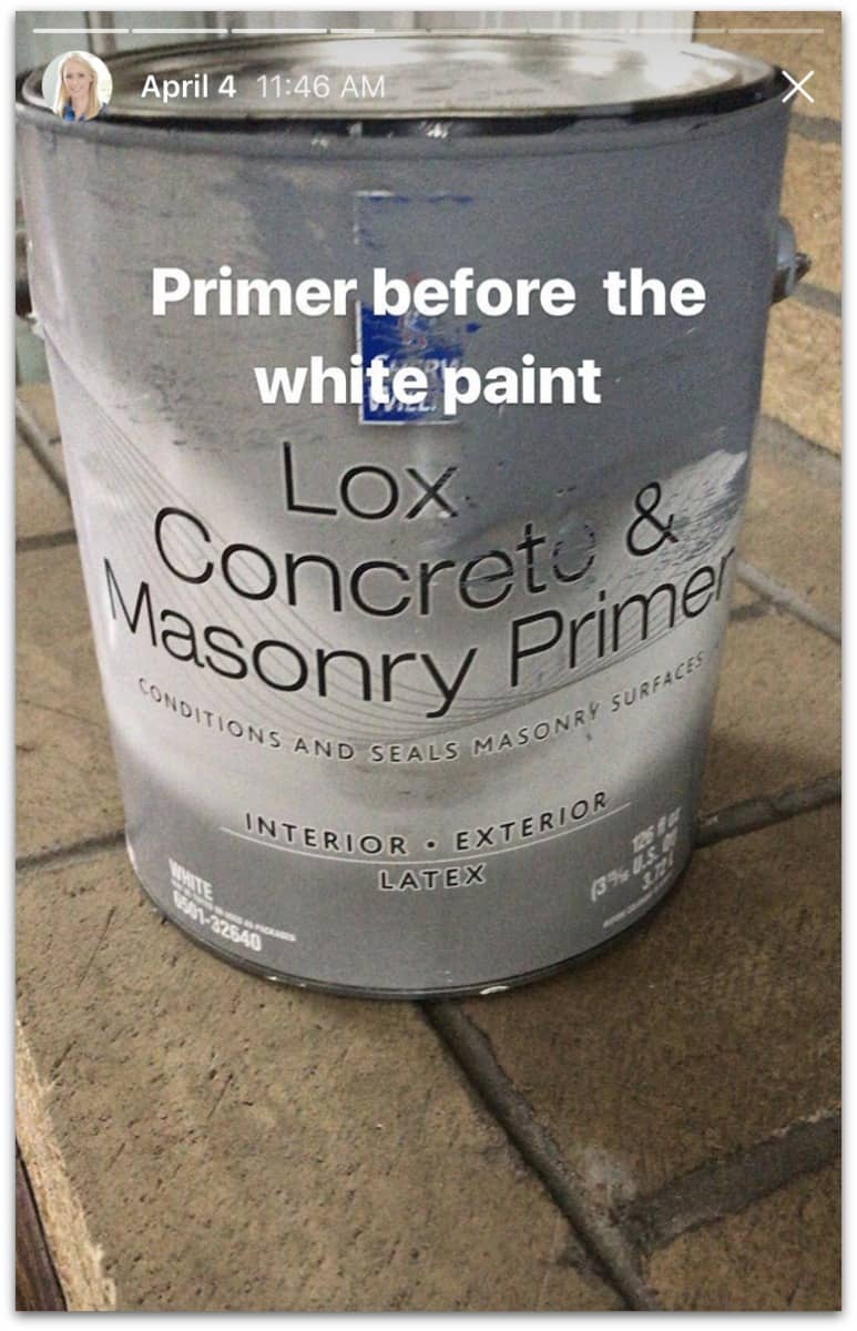 can of masonry primer for painting the natural bricks 
