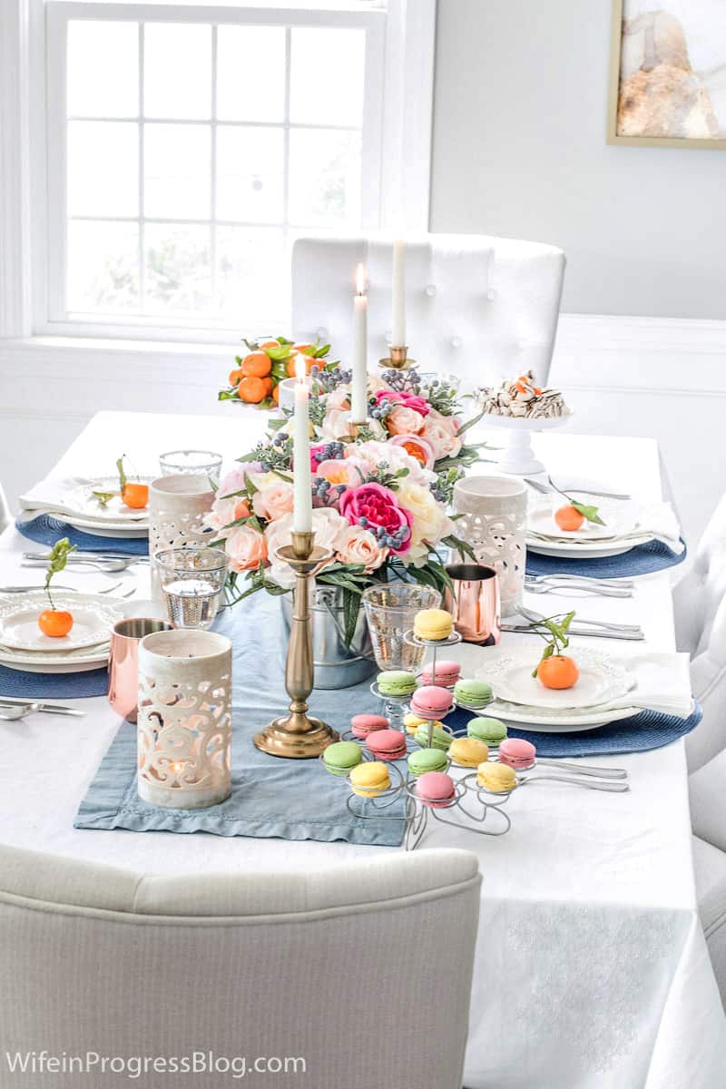 Mother's Day table setting for brunch or a luncheon