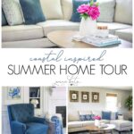 navy and white coastal living room