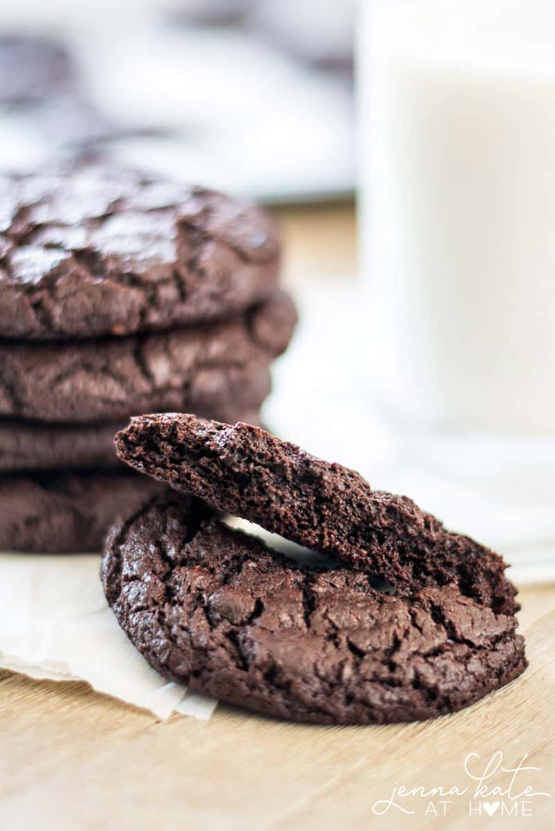 Double chocolate paleo cookies. Easy to make with only a few clean ingredients