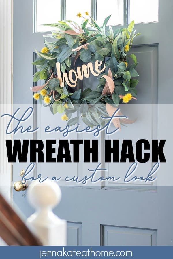 This is such a simple way to transform a cheap store wreath into something custom! It's so simple, I can't believe it! #decorideas #homeideas #diywreath