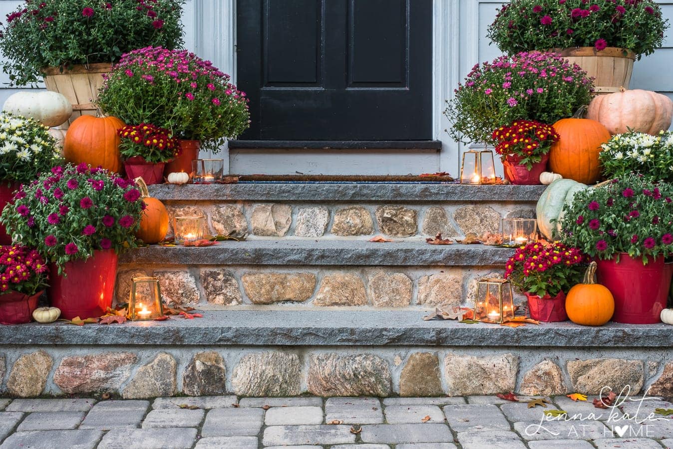 mums and pumpkins decorating