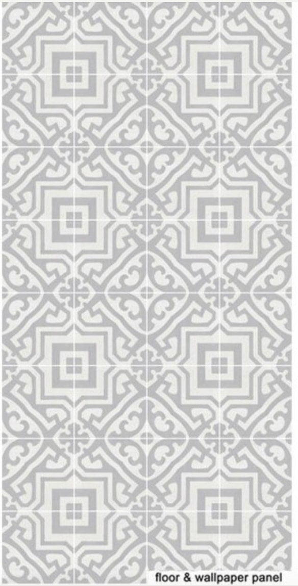 Moroccan tile effect vinyl floor sticker decals