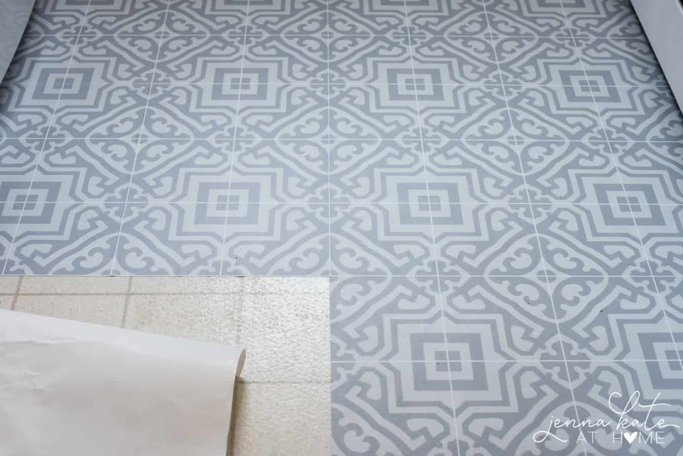 How to install vinyl floor stickers that are rated for kitchens and bathrooms