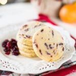 Cranberry Orange Shortbread Cookie