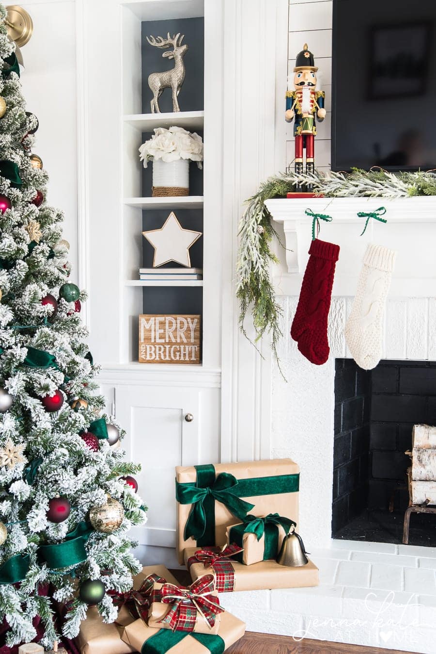 Green and Burgundy Christmas Decor