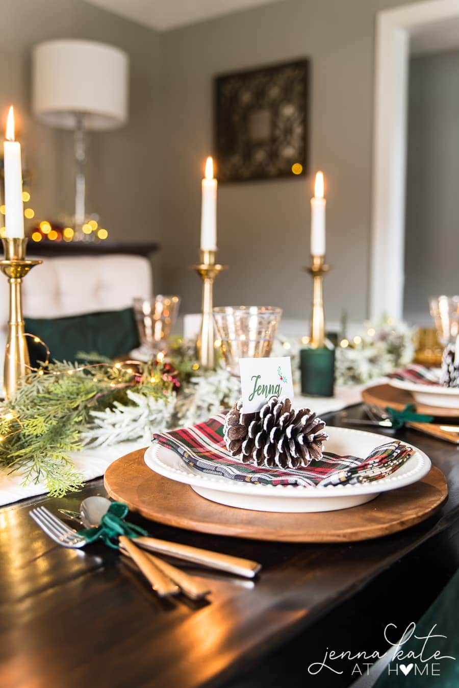 Homemade Christmas place setting ideas