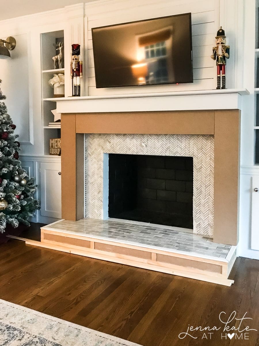 DIY Fireplace Mantel and Surround - Jenna Kate at Home