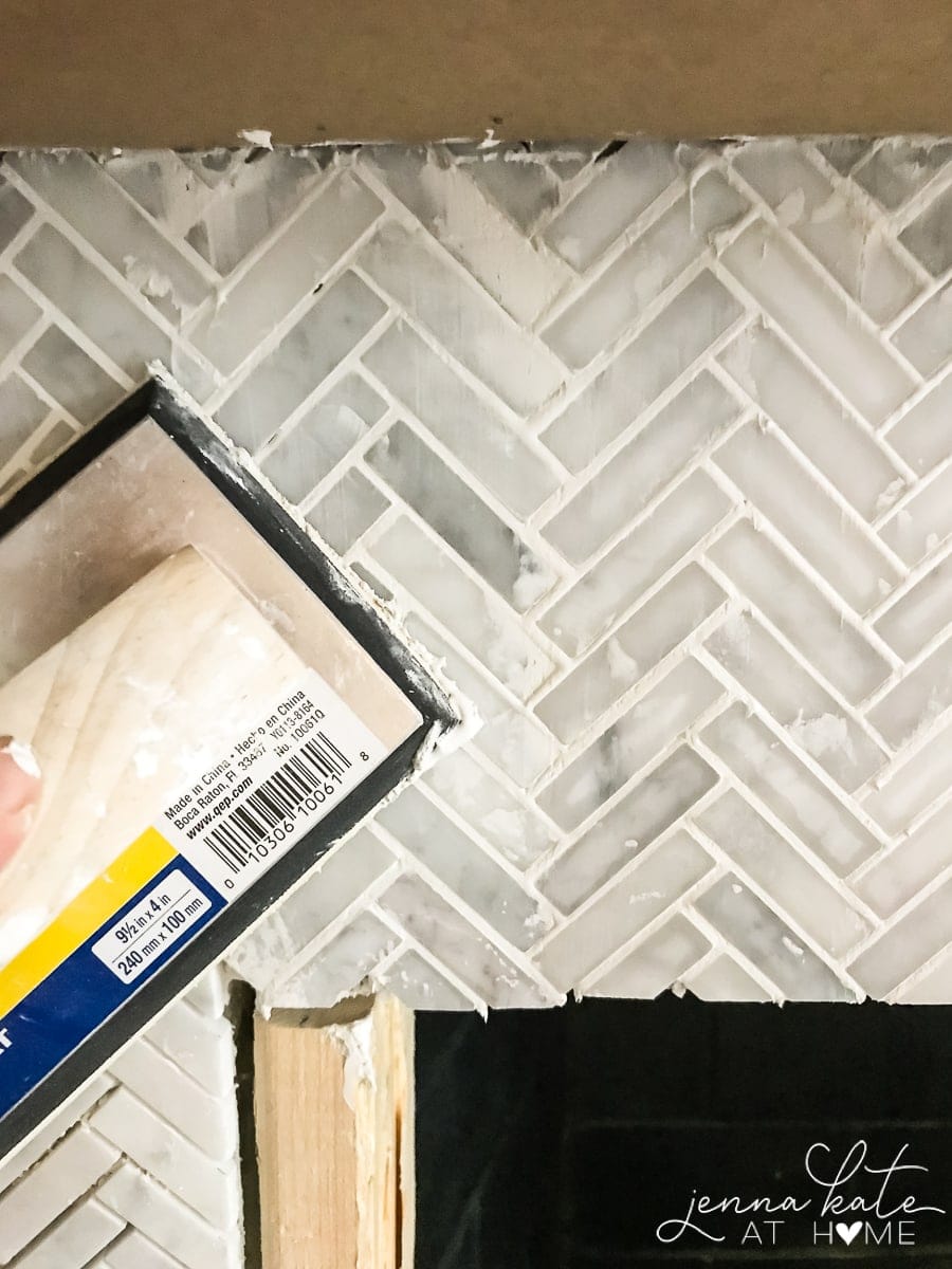 How To Tile A Brick Fireplace Jenna Kate At Home