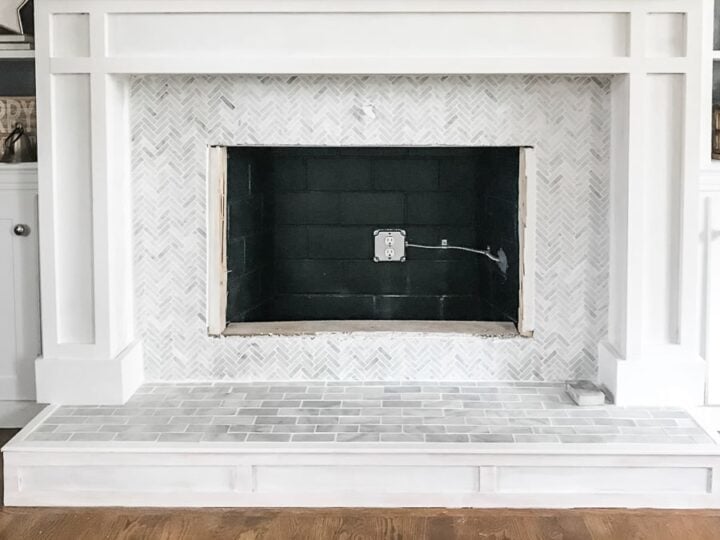 build the stone tile fireplace