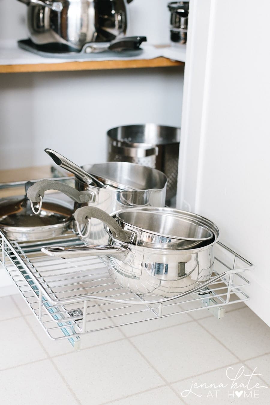 roll out organizer for pots and pans