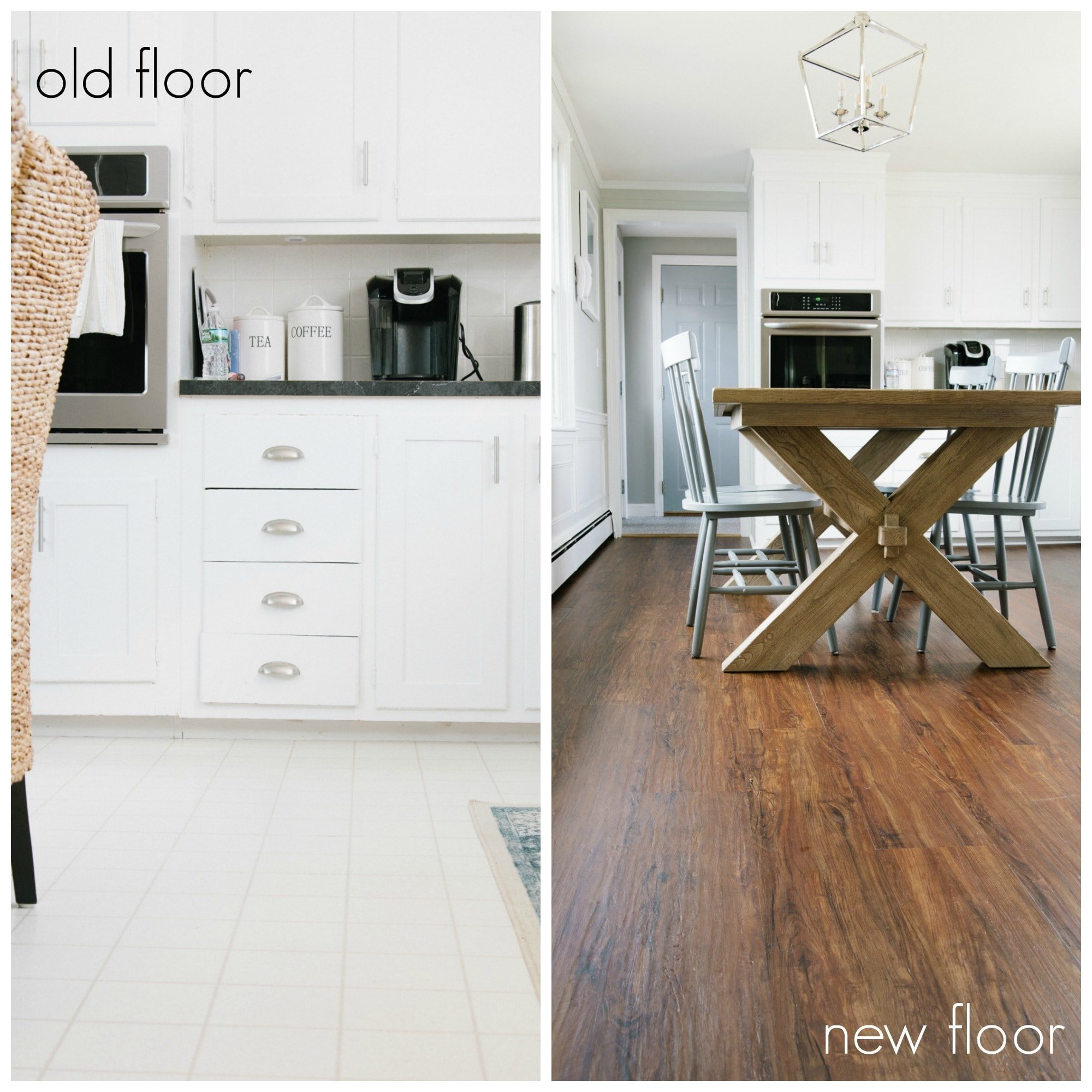 How to install luxury vinyl plank flooring,  before and after