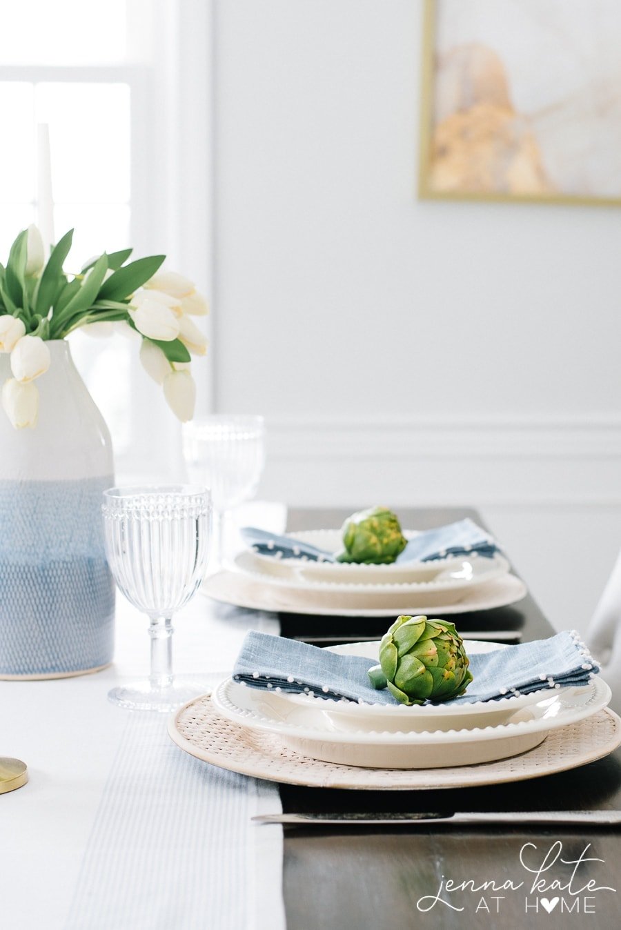 Tulips and artichokes for the perfect simple spring tablescape